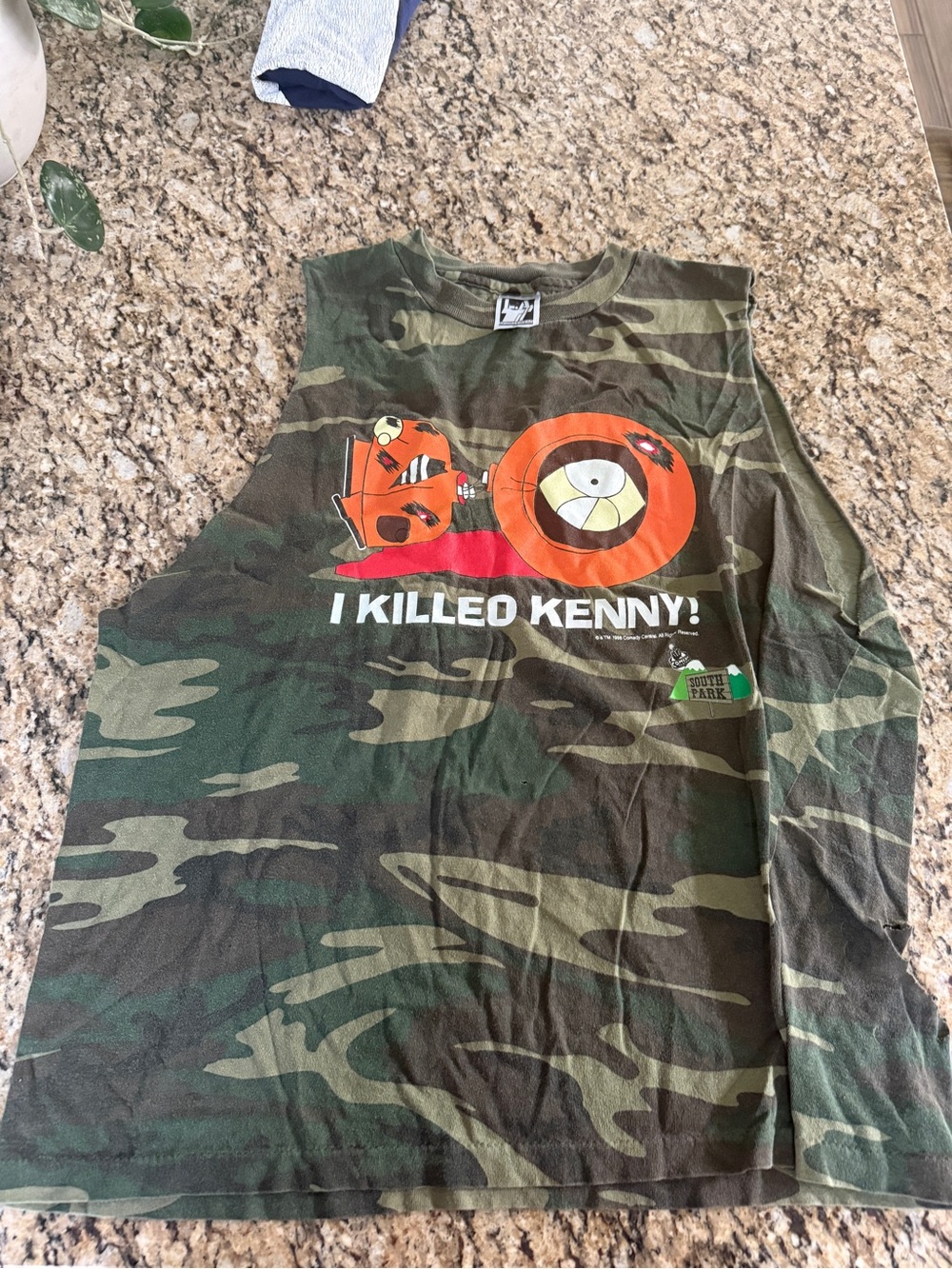 Vintage 90’s South Park Camo Cartoon Tee/ T Shirt / Size XL